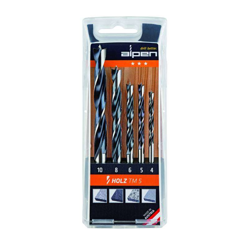 Image du produit Alpen - Cassette Forets Bois TM (5 pi&egrave;ces): &Oslash; 4| 5| 6| 8|10 mm