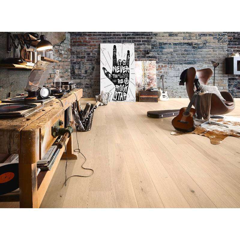 Image du produit NEBOPARQUET- Sol semi-massif - rustique nature - 14H - Ch&ecirc;ne PURE Huil&eacute; - Unifit X - 14/3.2 x 195 x 1935 mm