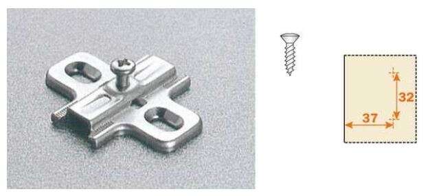 Image du produit Charni&egrave;re Salice H 94&deg; - Pour porte frigo type C2A et C2B - Embase 3 mm