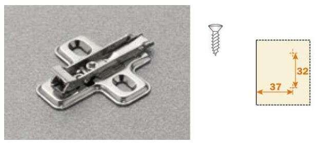Image du produit Charni&egrave;re Salice Syst&egrave;me Push type A 110&deg;- &Oslash; 35 mm - C2APG99: coud&ucirc;re 9 - Embase 3 mm (Rose)