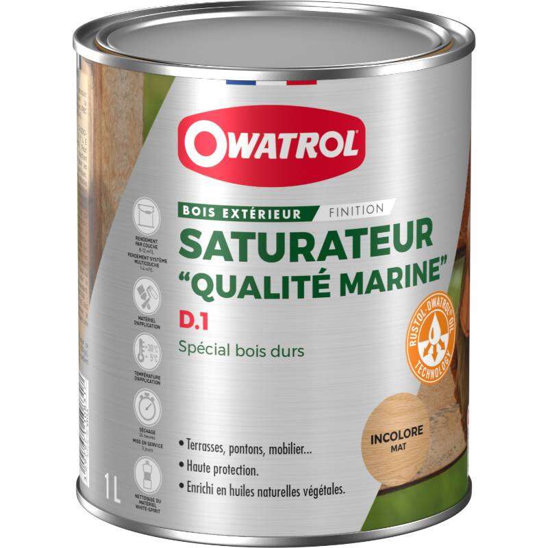Image du produit Owatrol&reg;- Saturateur 'Qualit&eacute; Marine' D.1 - Sp&eacute;cial Bois Dur - Incolore Mat