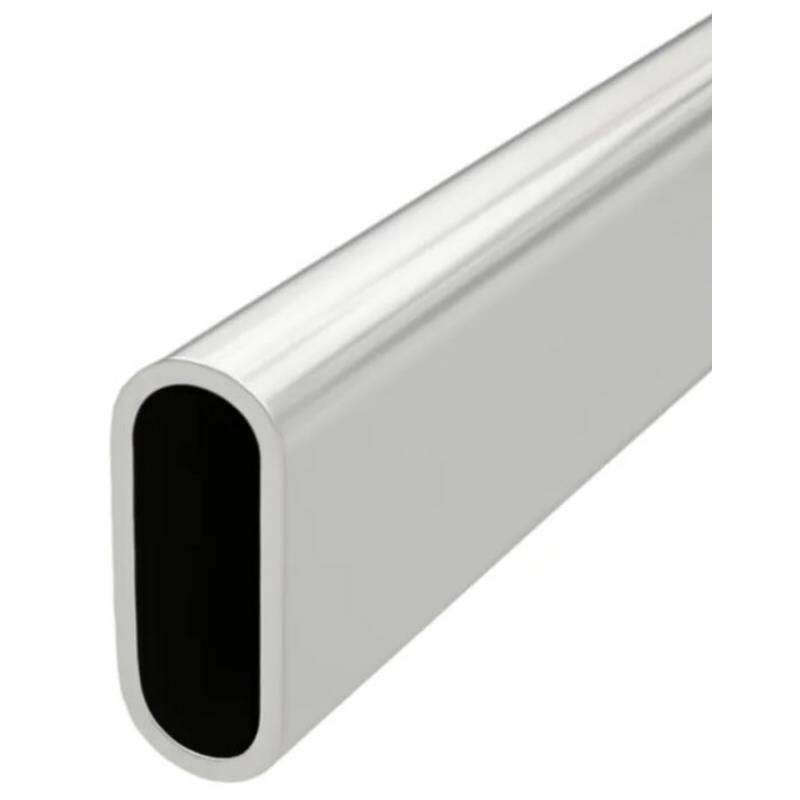 Image du produit Barre de penderie - Chrom&eacute; ou Alu - Mod&egrave;le Ovale 30 x 15 x 2 mm -100 &agrave; 200 cm
