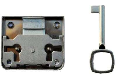 Image du produit Serrure de meuble &agrave; appliquer - 3 positions pour porte et tiroir - Nickel&eacute;e
