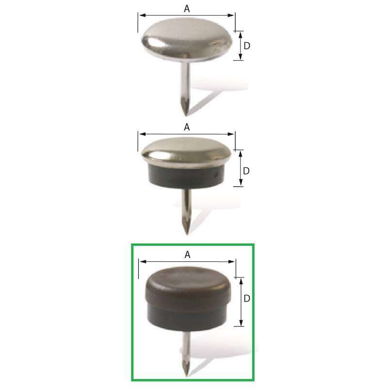 Image du produit D&ocirc;me de silence avec pointe - Caoutchouc + Cabochon synth&eacute;tique Brun ou Blanc (8p)