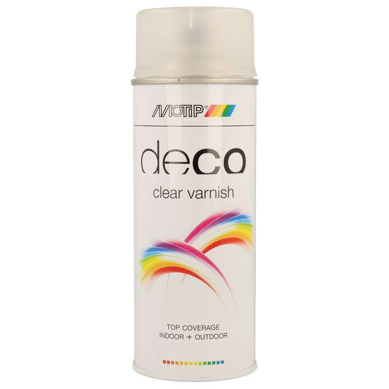 Image du produit (s) Motip&reg;- Peinture D&eacute;co en Spray - Vernis Transparent (Clear Varnish) - Satin&eacute; (400 ml)