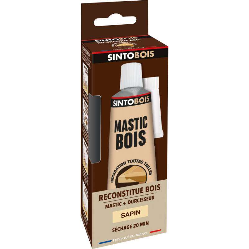 Image du produit SINTOBOIS - R&eacute;pare / Reconstitue Bois : Mastic + Durcisseur - Teinte au choix (60 g)