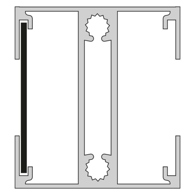 Image du produit Quadra - Latte de Finition Alu RAL 9005S Noir - 2 x 55 x 1900 mm