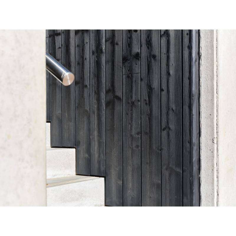 Image du produit Bardage Sapin (SRN) Thermochauff&eacute; - Rainur&eacute;-Languett&eacute; - Profil 'Ph&eacute;nix' - Bross&eacute; Finition Charbon - 20 x 135 mm - LG