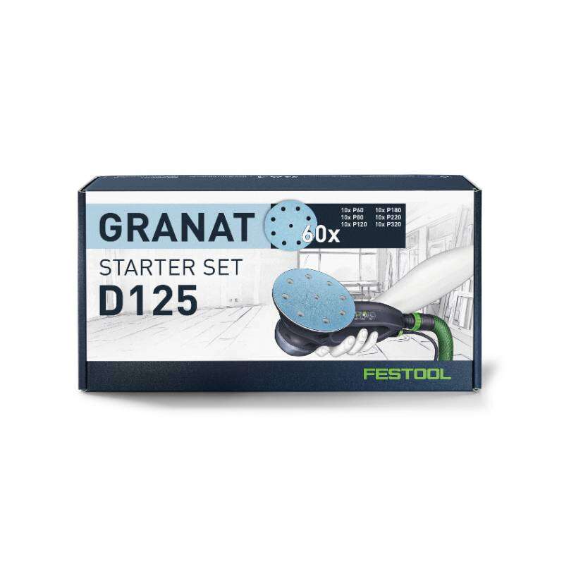 Image du produit FESTOOL - Abrasif 'Granat'- &Oslash; 125 mm - Kit de D&eacute;marrage (Bo&icirc;te contenant 60 pcs)