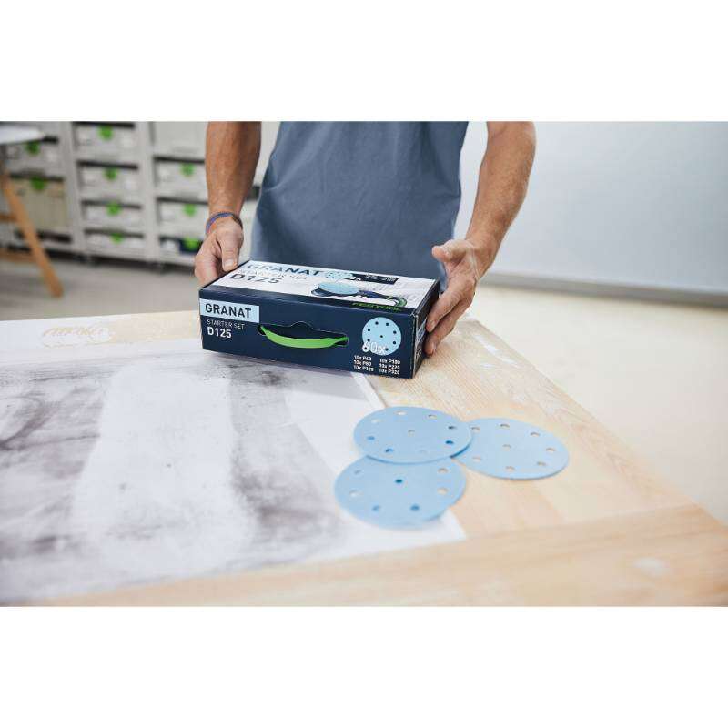 Image du produit FESTOOL - Abrasif 'Granat'- &Oslash; 125 mm - Kit de D&eacute;marrage (Bo&icirc;te contenant 60 pcs)