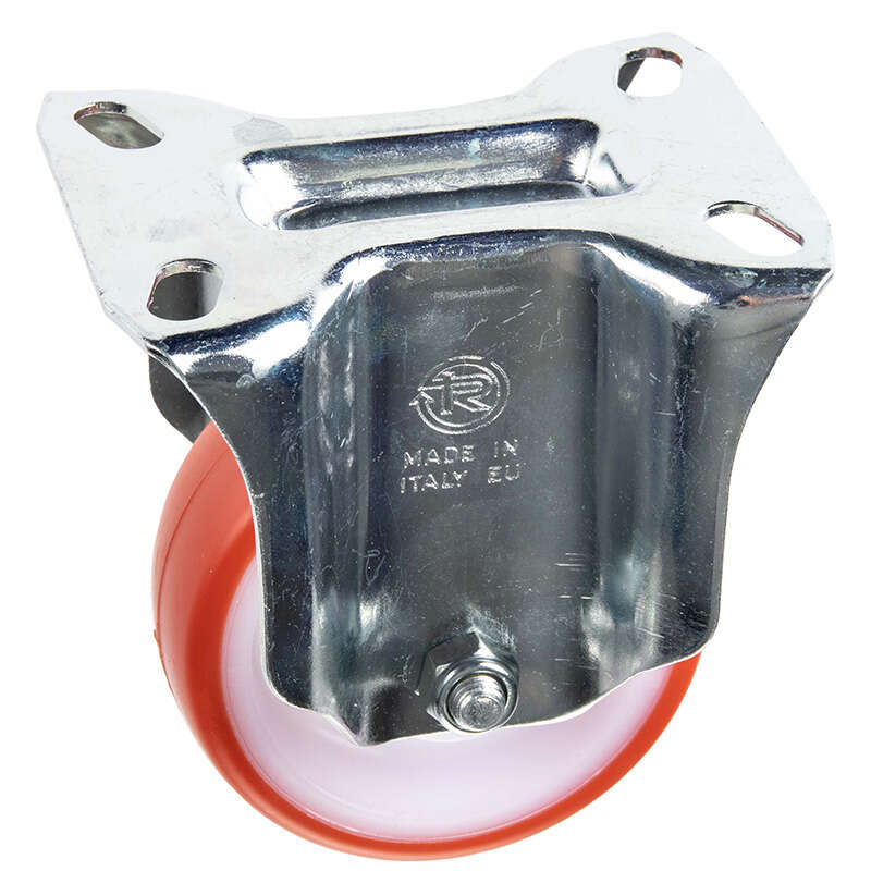 Image du produit Roulette Polyam. bande Polyur&eacute;th. &Oslash; 80mm fixe - Charge max 120kg - Hauteur tot. 107mm - Plateau 100 x 85 mm