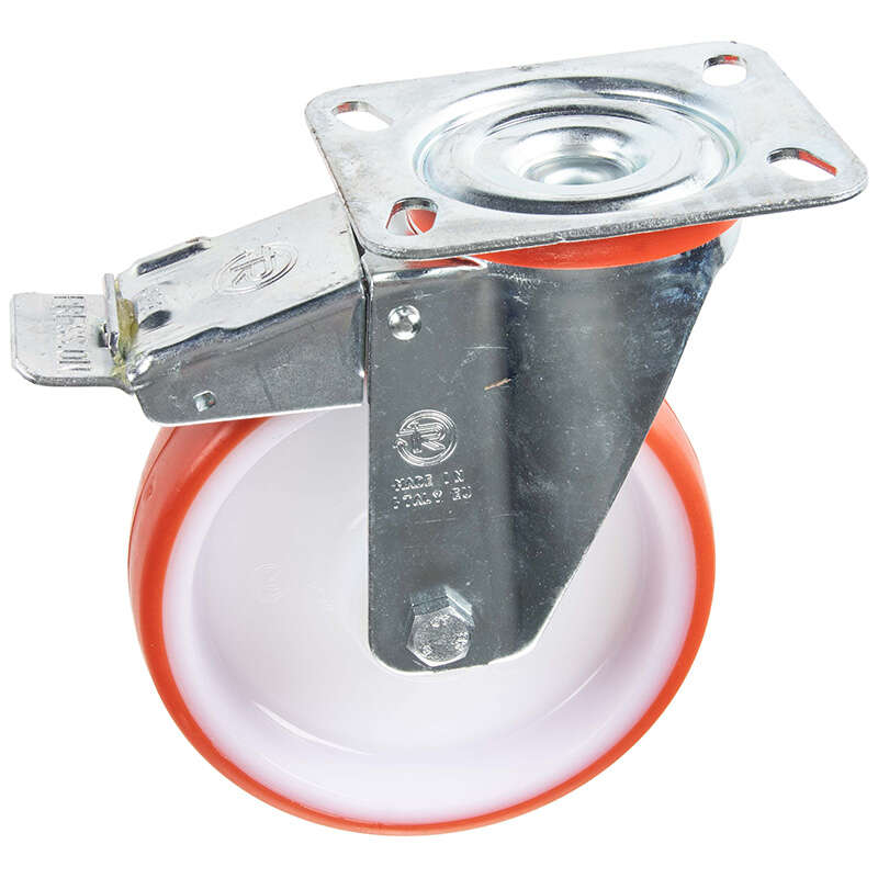 Image du produit Roulette Polyam. bande Polyur&eacute;th. &Oslash; 125mm pivot.frein - Charge max 220kg - Hauteur tot.156mm - Plateau 100 x 185 mm