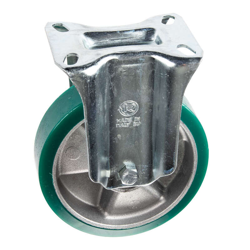 Image du produit Roue en Polyurethane Corps alu &Oslash; 125mm fixe - Charge max 220kg - Hauteur tot. 156mm - Plateau 100 x 185 mm