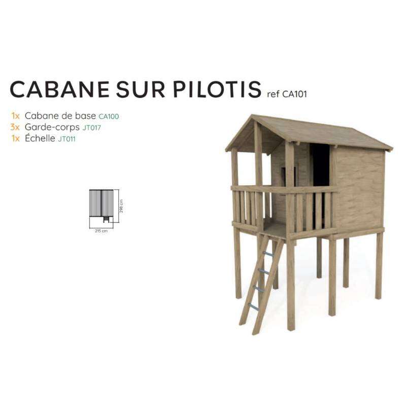 Image du produit WOOD 4 LIFE - R&eacute;f. CA101 - Cabane sur pilotis (Sur Cde, D&eacute;lai +/- 1 semaine)