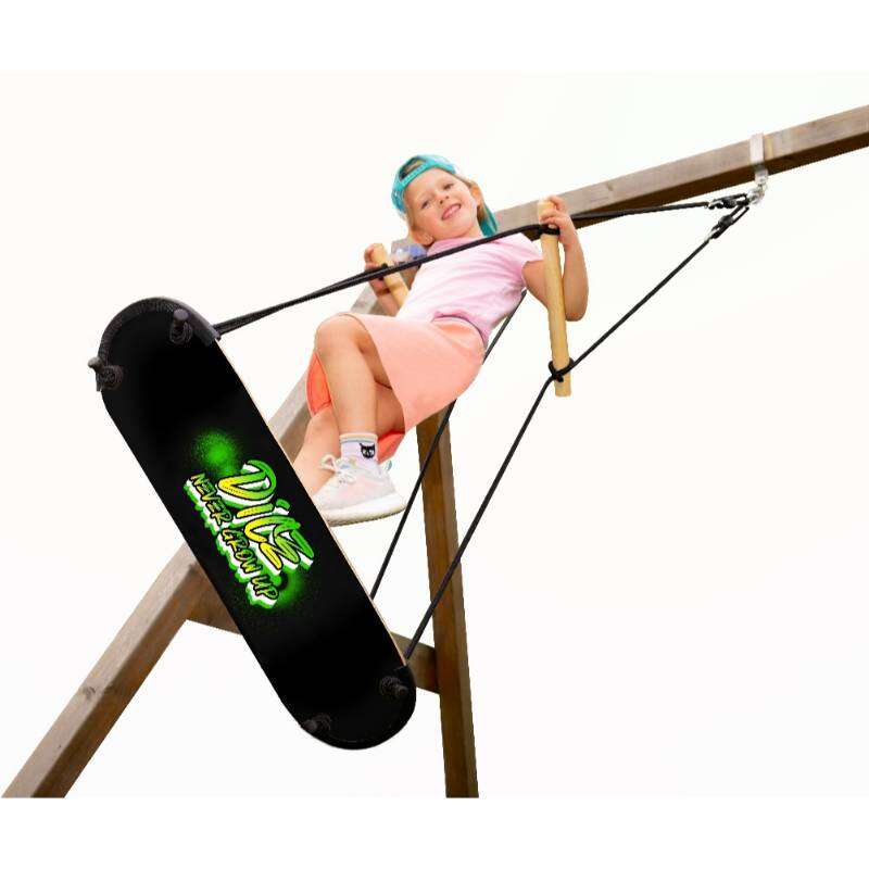 Image du produit WOOD 4 LIFE - R&eacute;f. AG243 - Skateboard Swing (cordes noires) (Sur Cde, D&eacute;lai +/- 1 semaine)