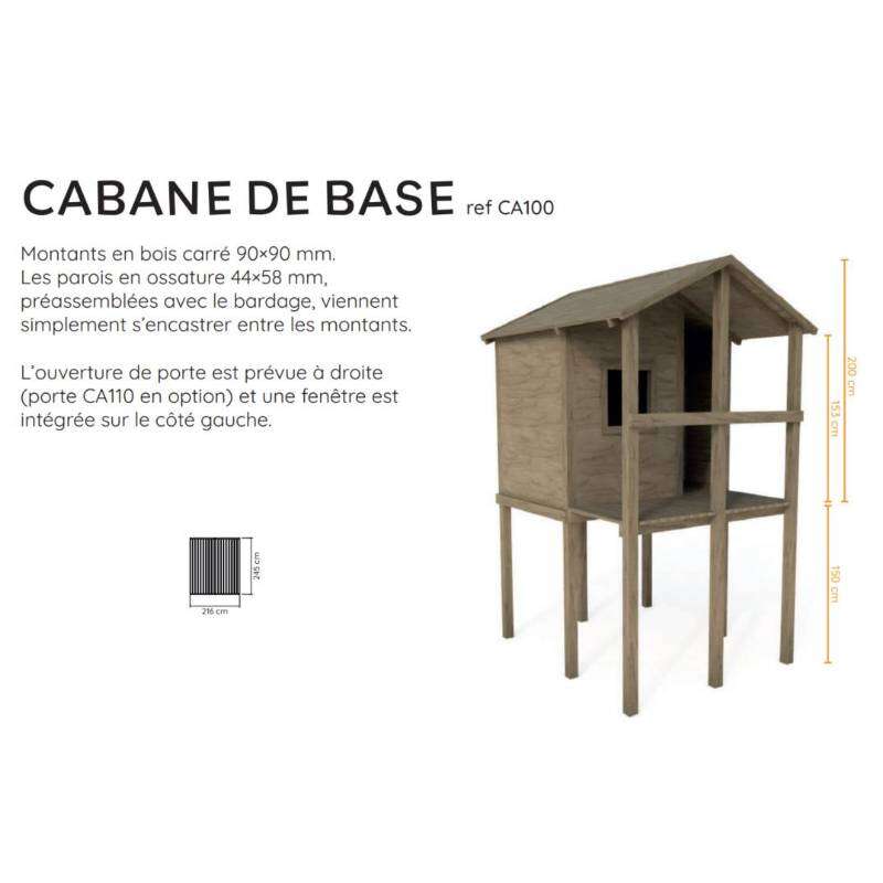 Image du produit WOOD 4 LIFE - R&eacute;f. CA100 - Cabane de base (Sur Cde, D&eacute;lai +/- 1 semaine)