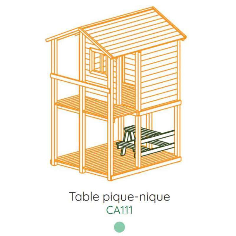 Image du produit WOOD 4 LIFE - R&eacute;f. CA111 - Table et bancs (Sur Cde, D&eacute;lai +/- 1 semaine)