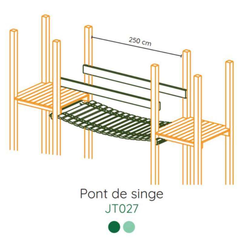 Image du produit WOOD 4 LIFE - R&eacute;f. JT027 - Pont de singe (Sur Cde, D&eacute;lai +/- 1 semaine)