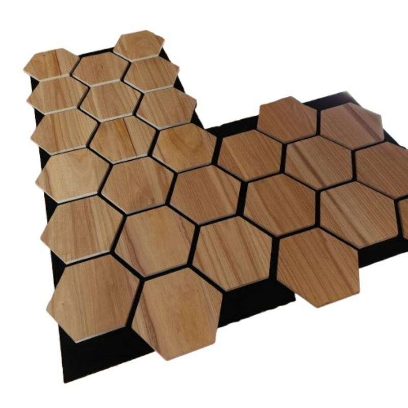 Image du produit IKIWOOD - Lambris Acoustique Hexagonal - Paulownia (A/B) - 22 x 755 x 620 mm (2.41m&sup2;-)