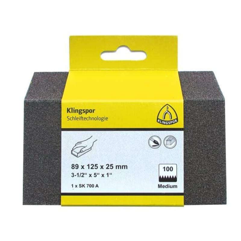 Image du produit KLINGSPOR - Bloc &agrave; poncer - pour Peinture / Bois - SK 700 A - 89 x 125 x 25 mm - Grain (de 60 &agrave; 220)