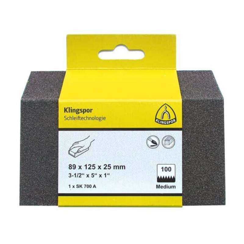 Image du produit KLINGSPOR - Bloc &agrave; poncer - pour Peinture / Bois - SK 700 A - 89 x 125 x 25 mm - Grain (de 60 &agrave; 220)