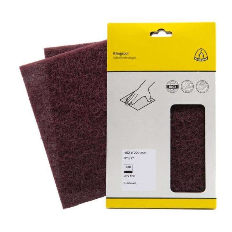 Image du produit KLINGSPOR - Feuille &agrave; poncer - pr Acier Inox / M&eacute;tal / Bois - NPA 400 - 152 x 229 mm - Grain 320 - (2 pcs)