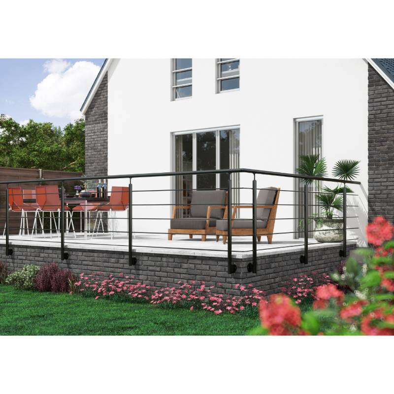 Image du produit SOGEM - Garde-corps 'Clean Black' - Kit - Fixation lat&eacute;rale - 1.5M
