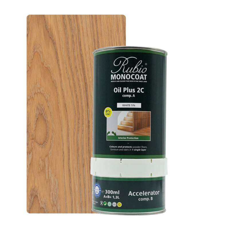 Image du produit Rubio&reg; Monocoat - Oil Plus 2C (A + B) - Huile Bois Int&eacute;rieur -  Monocouche - White 5%