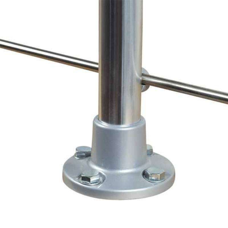 Image du produit Prova - Poteau 910 mm - Montage Palier - Alu/Inox - Pour 5 tubes & Main courante &Oslash; 40 mm (PS01)