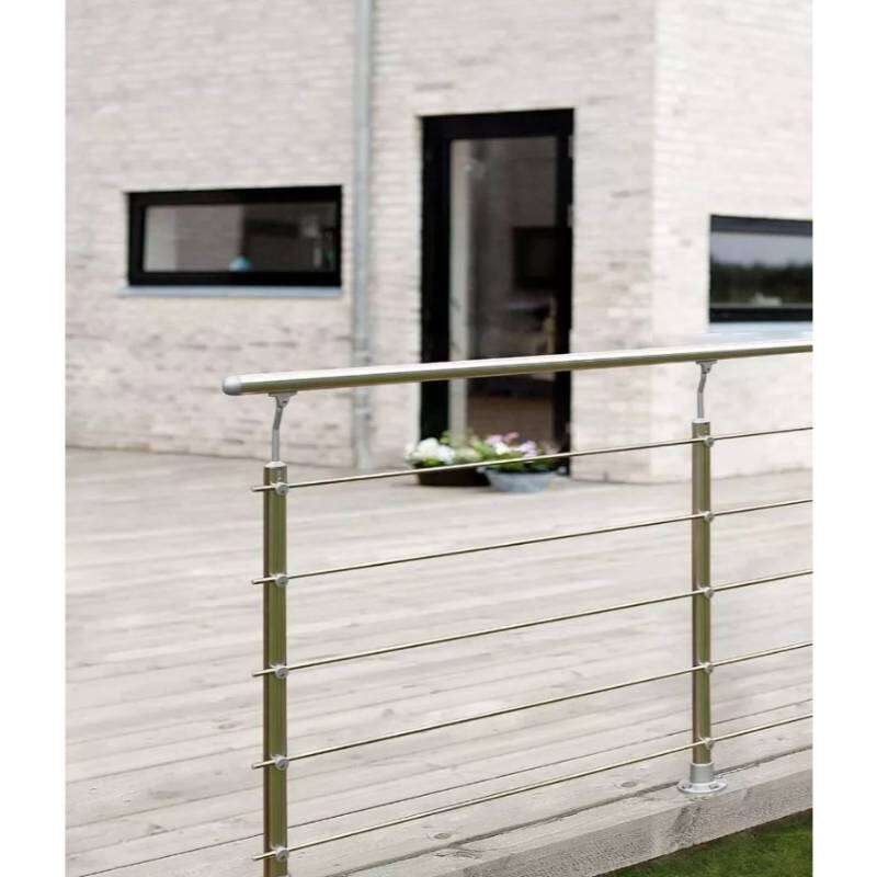 Image du produit Prova - Poteau 910 mm - Montage Palier - Alu/Inox - Pour 5 tubes & Main courante &Oslash; 40 mm (PS01)