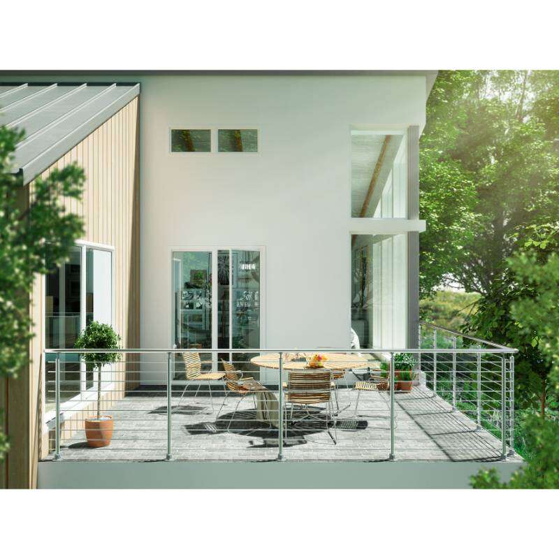 Image du produit Prova - Poteau 910 mm - Montage Palier - Alu/Inox - Pour 5 tubes & Main courante &Oslash; 40 mm (PS01)