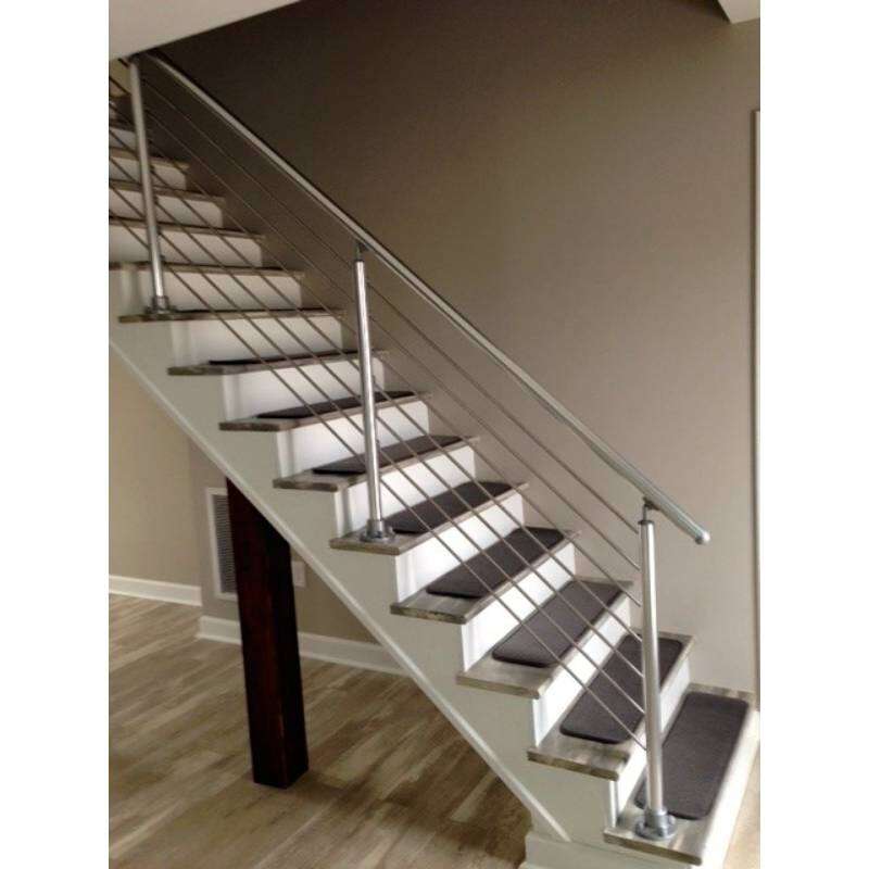 Image du produit Prova - Poteau 1070 mm - Montage Mural - Alu/Inox - Pour 5 tubes & Main courante &Oslash; 40 mm (PS02)