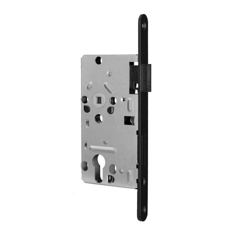 Image du produit Pr&uuml;m - Serrure &agrave; cylindre PZ Noir RAL 9005 - 55 72 8 - Din L/Pouss&eacute;e Droite + (2x vis 4,5 x 20 PZ noir)