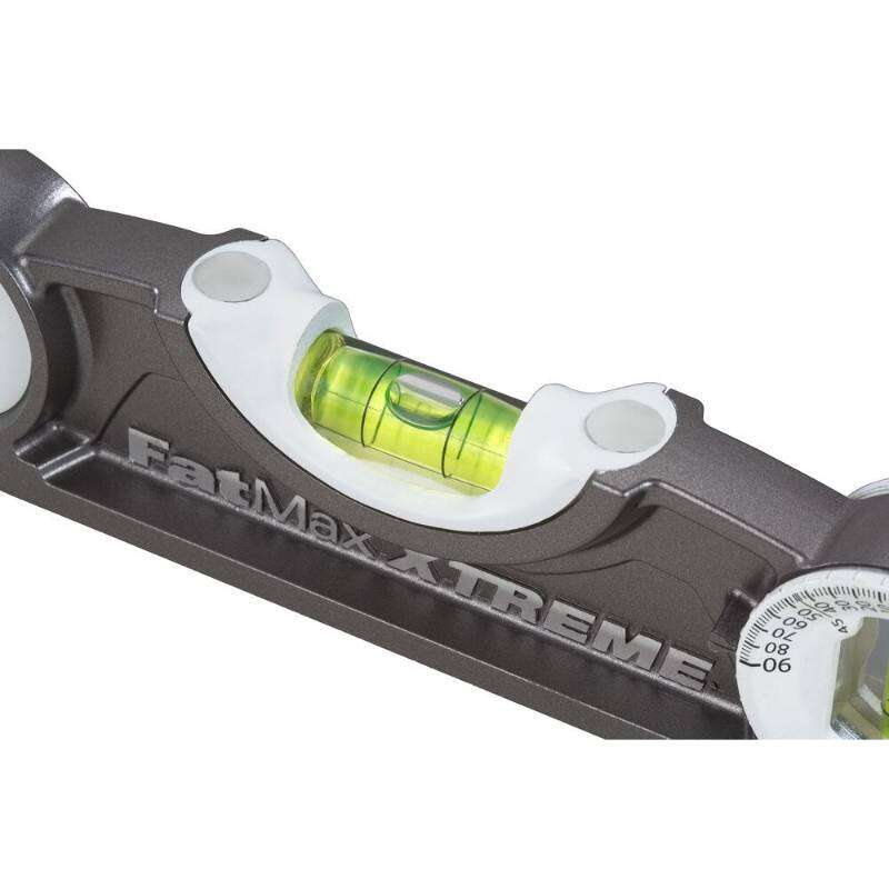 Image du produit STANLEY Fatmax - Niveau Torpedo Xtreme - 3 Fioles - Semelle rainur&eacute;e et aimant&eacute;e - 25 cm