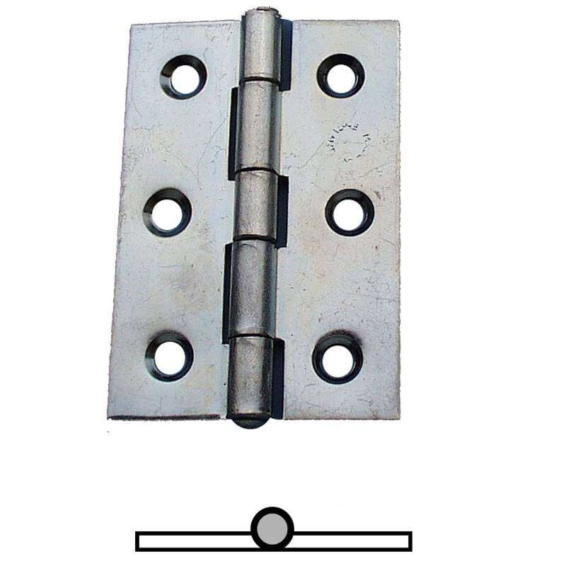Image du produit Charni&egrave;re de meuble - Large - Noeud couvrant = 2 lames pli&eacute;es - Zingu&eacute;e & Inox A2
