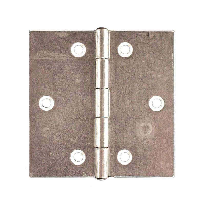 Image du produit Charni&egrave;re carr&eacute;e - Broche fixe inox - Zingu&eacute;e (2p)
