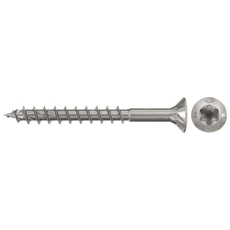 Image du produit FISCHER - Vis &agrave; bois PowerFast FPF II CTP - &Oslash; 3,5 mm - INOX A2 - T&ecirc;te frais&eacute;e TX, Filetage partiel