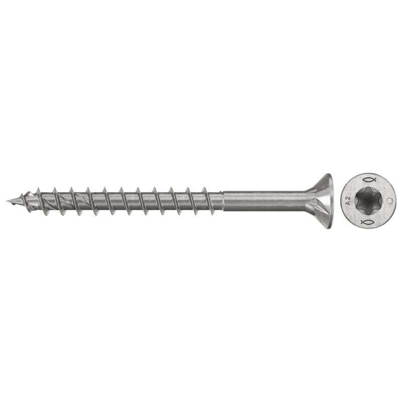 Image du produit FISCHER - Vis &agrave; bois PowerFast FPF II CTP - &Oslash; 4 mm - INOX A2 - T&ecirc;te frais&eacute;e TX, Filetage partiel