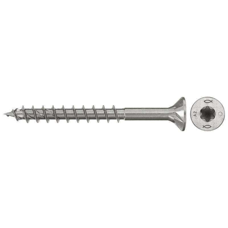 Image du produit FISCHER - Vis &agrave; bois PowerFast FPF II CTP - &Oslash; 4,5 mm - INOX A2 - T&ecirc;te frais&eacute;e TX, Filetage partiel
