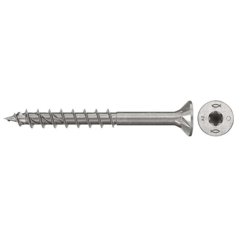 Image du produit FISCHER - Vis &agrave; bois PowerFast FPF II CTP - &Oslash; 5 mm - INOX A2 - T&ecirc;te frais&eacute;e TX, Filetage partiel