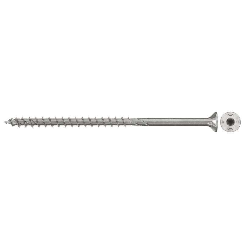 Image du produit FISCHER - Vis &agrave; bois PowerFast FPF II CTP - &Oslash; 5 mm - INOX A2 - T&ecirc;te frais&eacute;e TX, Filetage partiel