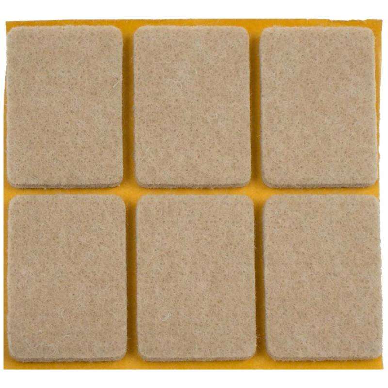 Image du produit Patin - Super Feutre (50% Laine - 50% Synth&eacute;tique) - Adh&eacute;sif - Beige - 20 x 40 mm - (6 Pcs)