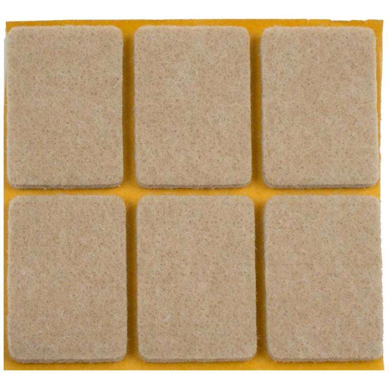 Image du produit Patin - Super Feutre (50% Laine - 50% Synth&eacute;tique) - Adh&eacute;sif - Beige - 25 x 35 mm - (6 Pcs)