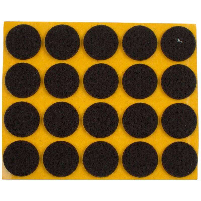 Image du produit Patin - Feutre - Adh&eacute;sif - Brun - &Oslash; 17 mm - (20 Pcs)