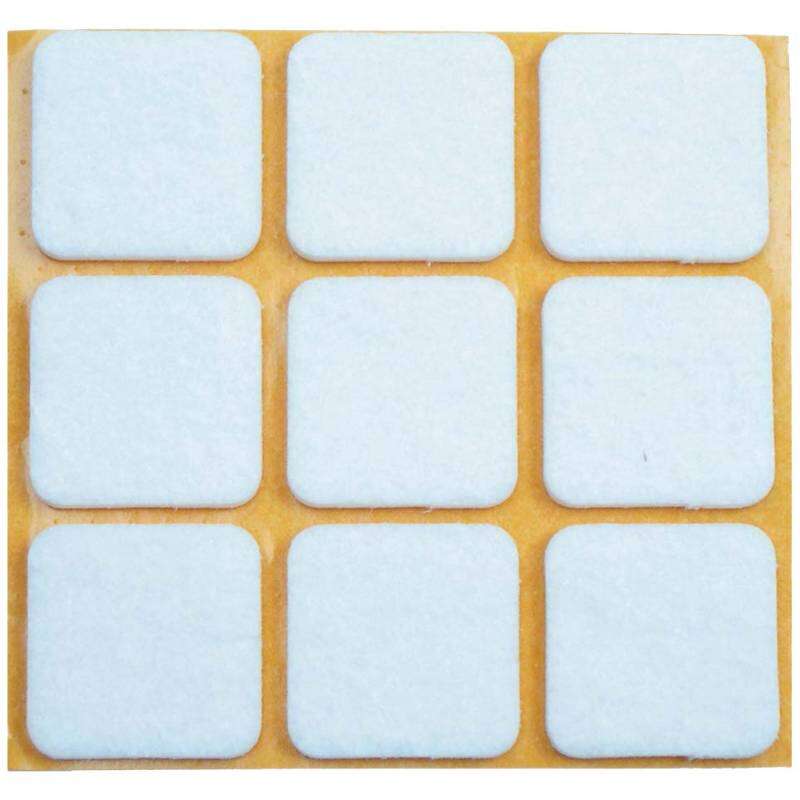 Image du produit Patin - Feutre - Adh&eacute;sif - Blanc - 20 x 20 mm - (12 Pcs)