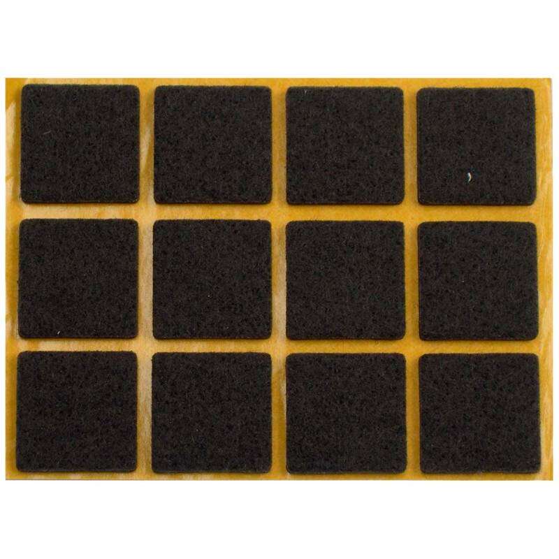 Image du produit Patin - Feutre - Adh&eacute;sif - Brun - 20 x 20 mm - (12 Pcs)