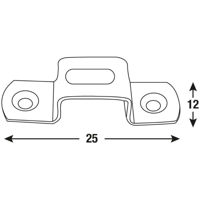 Image du produit Gache-Bride Plat Zingu&eacute; 25 x 12 mm