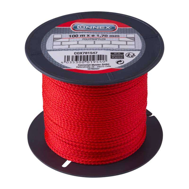 Image du produit Cordeau Polypropyl&egrave;ne - Rouge - &Oslash; 1,7 mm - Bobine 100 m