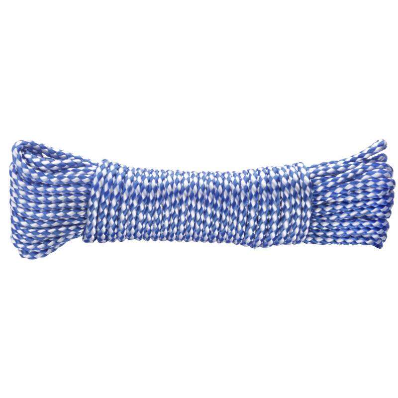 Image du produit Corde Polyester - Bleu/Blanc &Oslash; 4 mm - Bobine 20 m - 35Kg