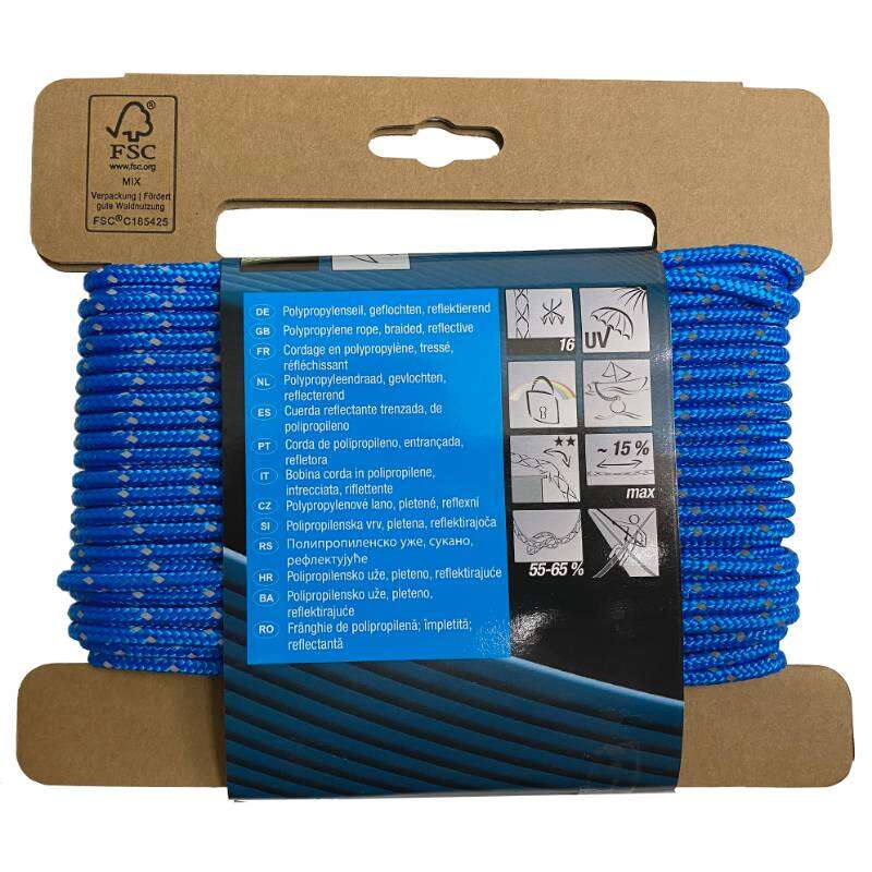 Image du produit Corde Polypropyl&egrave;ne - Fluo/Bleu - &Oslash; 4 mm - 20 m - 30Kg